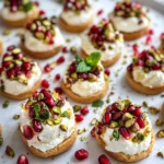 Christmas Pomegranate Goat Cheese Bites