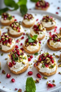 Christmas Pomegranate Goat Cheese Bites