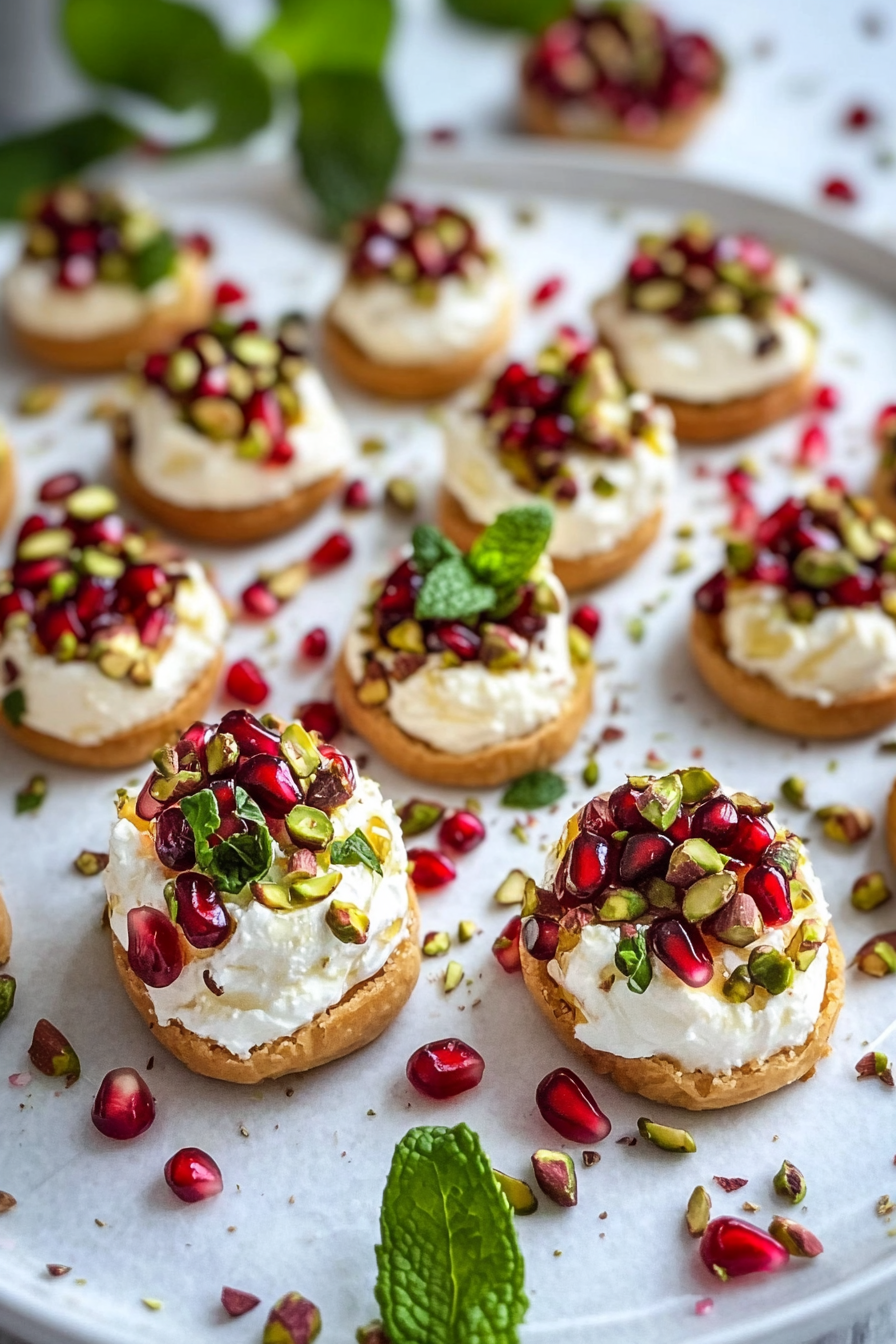 Christmas Pomegranate Goat Cheese Bites